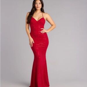 Elegant Red Evening Gown